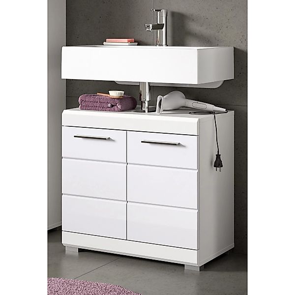 Inn.Furn Waschbeckenunterschrank in Weiß Hochglanz Shawn günstig online kaufen
