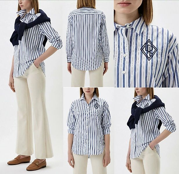 Ralph Lauren Blusentop LAUREN RALPH LAUREN Striped Blouse Logo Bluse Hemd B günstig online kaufen
