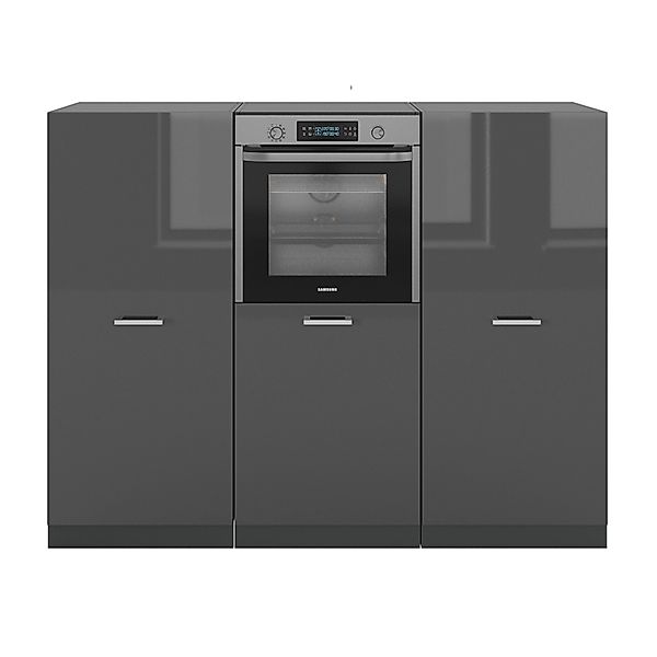 Vicco R-Line Küchenblock Anthrazit Hochglanz/Anthrazit 180 cm ohne Arbeitsp günstig online kaufen