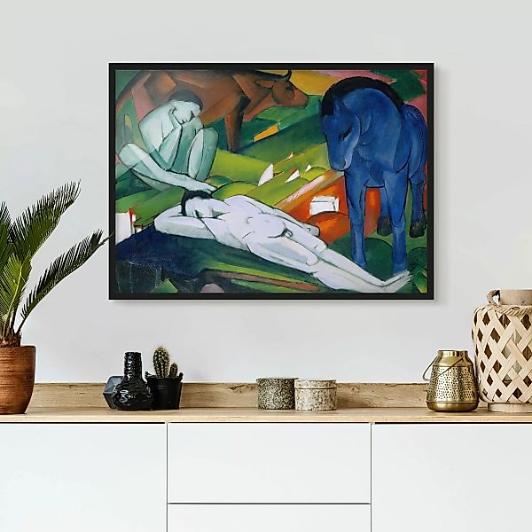 Bild mit Rahmen - Querformat Franz Marc - Hirten günstig online kaufen