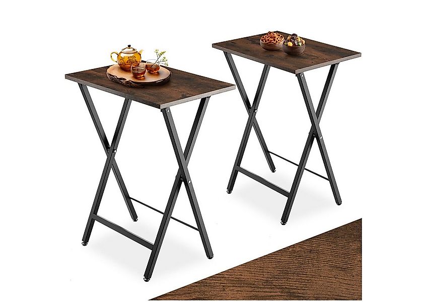 tectake Beistelltisch 2er Set Beistelltische (2-St., 2 tlg), Zwei klappbare günstig online kaufen