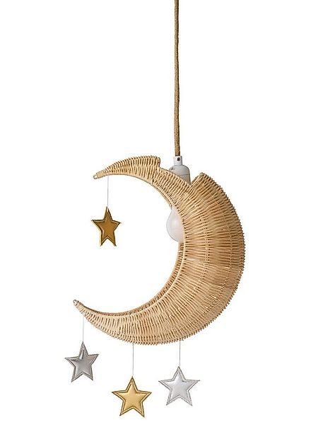vertbaudet Lampenschirm Kinderzimmer Lampenschirm MOND aus Rattan günstig online kaufen