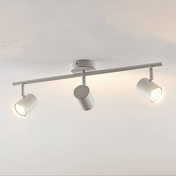 Lindby Deckenspot Jorell, weiß, 55 cm, 3-flg., Metall, GU10 günstig online kaufen