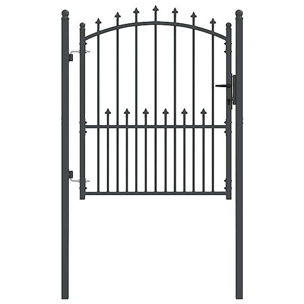 vidaXL Zauntor mit Spitzen Grau 125 x 100 cm Pulverbeschichteter Stahl 4200 günstig online kaufen