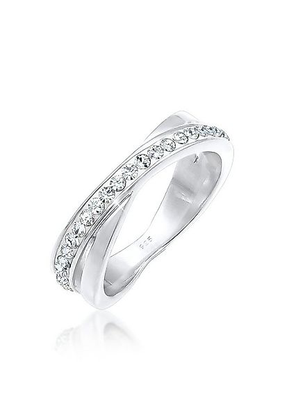 Elli Fingerring Wickelring Zart 925 Silber, mit Kristallen von Swarovski® günstig online kaufen