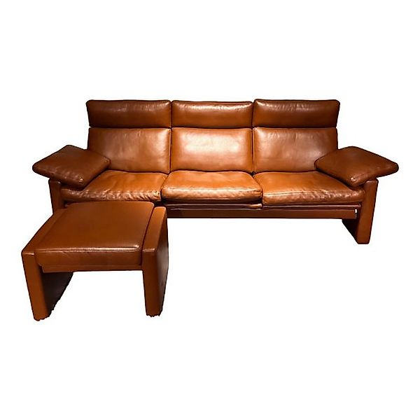 Erpo 3-Sitzer Sofa Manhattan 250 Leder Sierra Antik 001 Braun Gestell Stahl günstig online kaufen