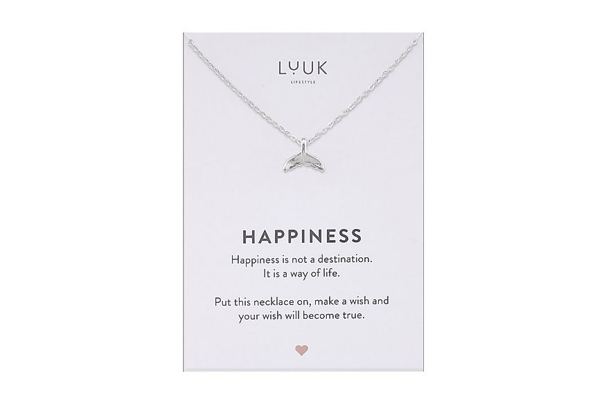 LUUK LIFESTYLE Kette mit Anhänger Walflossen, mit HAPPINESS Spruchkarte, mi günstig online kaufen