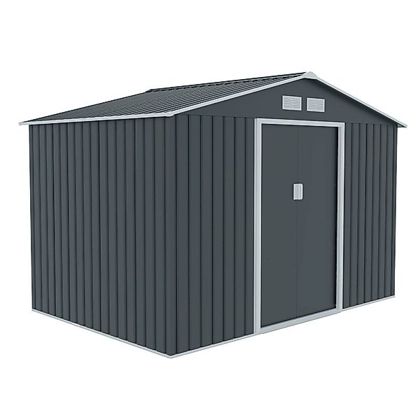 Hattoro S200 Metall Gerätehaus Mit Bodenrahmen Gartenschuppen 7,3 m³ Sattel günstig online kaufen