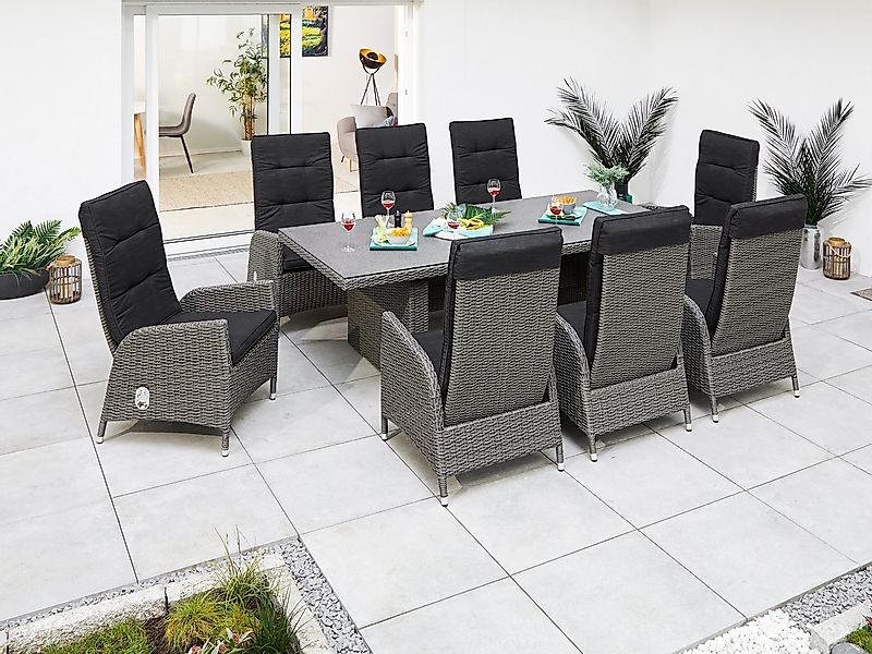 KONIFERA Garten-Essgruppe Brisbane, (Set, 17-tlg., inkl. Auflagen, 8x Sesse günstig online kaufen