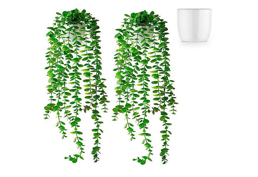 Kunstpflanze Künstliche hängepflanzen im Keramiktopf, Kunstpflanze hängend günstig online kaufen