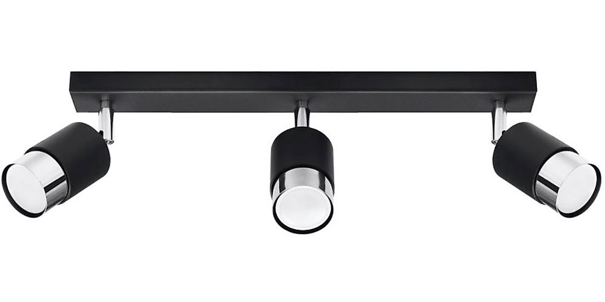 SOLLUX lighting Deckenleuchte »NERO«, 3 flammig, Leuchtmittel GU10   ohne L günstig online kaufen