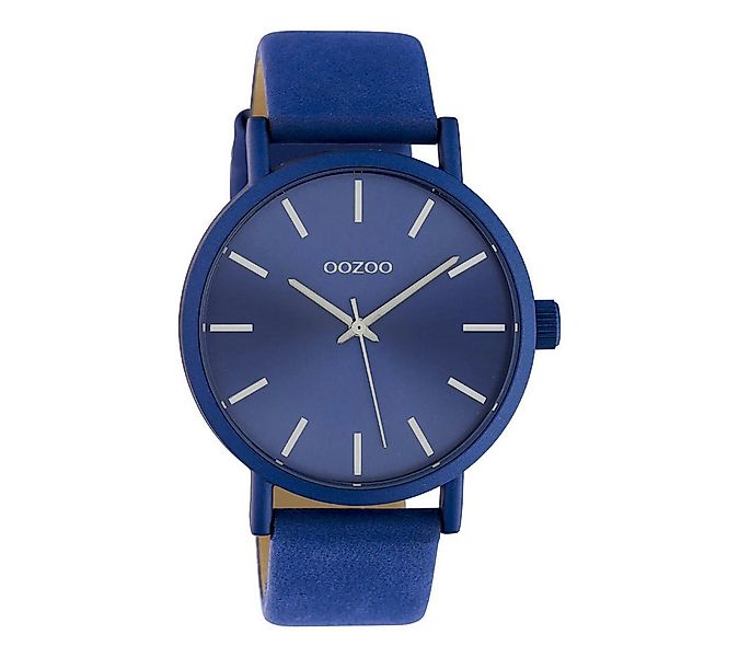 OOZOO Quarzuhr Damenuhr C10452 Blau Lederband 42 mm günstig online kaufen