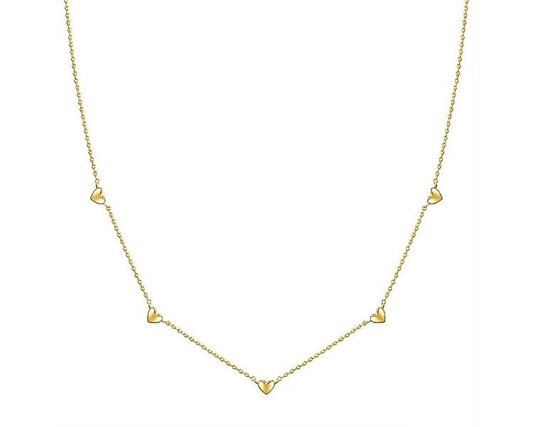 Glanzstücke München Silberkette Herz gelbgold, Kette mit Anhänger Sterling günstig online kaufen