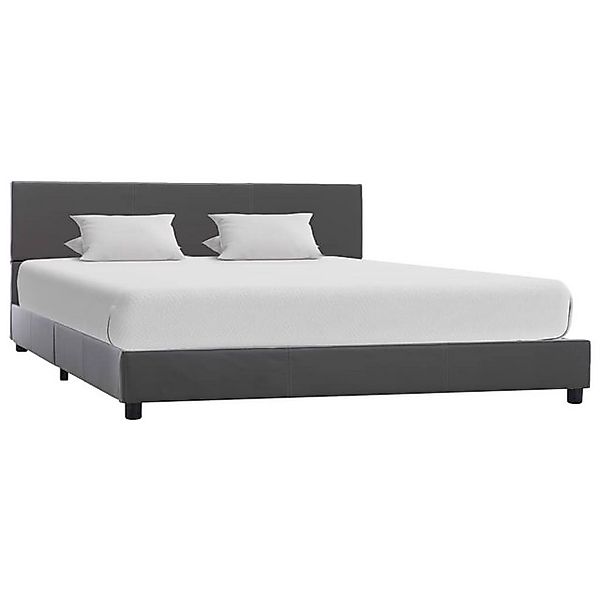 vidaXL Bettgestell Bettgestell Grau Kunstleder 140x200 cm Bett Bettrahmen B günstig online kaufen