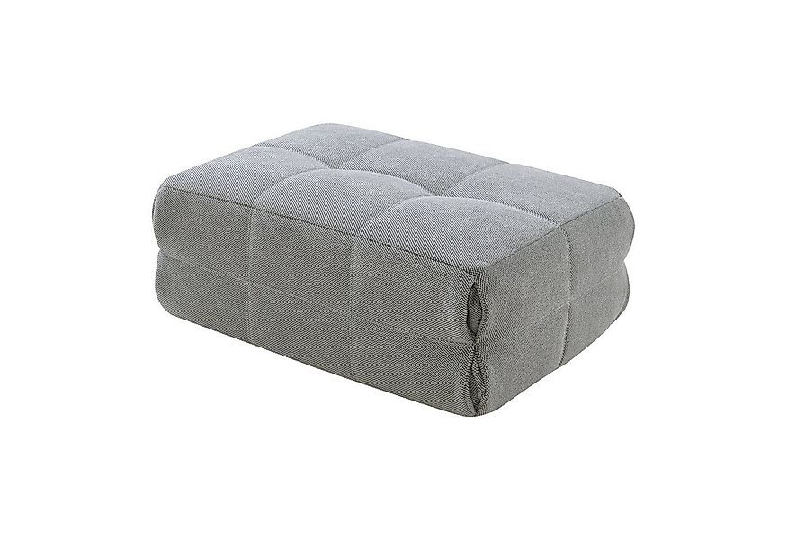 en.casa Pouf, »Koskyvn« Fußhocker 35 x 80 x 55 cm gepolstert Textil Grau günstig online kaufen