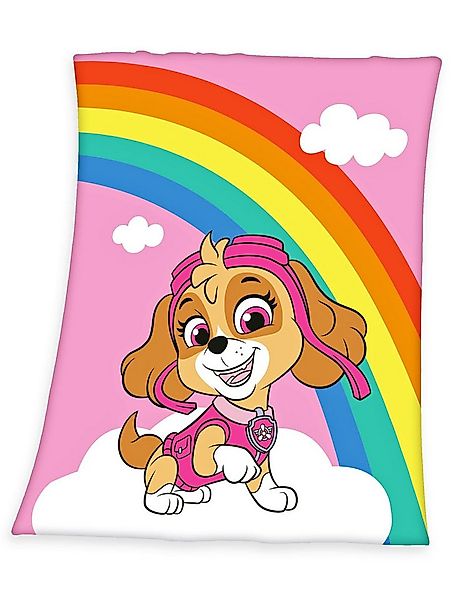 Kinderdecke 130x170cm Paw Patrol Skye Rosa Bunt hochwertig bedruckt, Herdin günstig online kaufen
