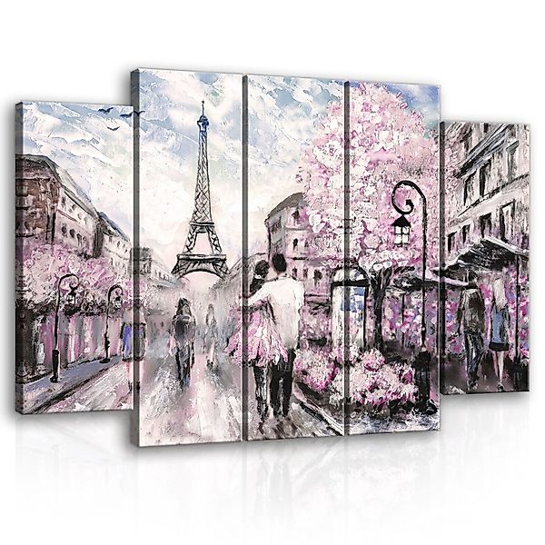Wallarena Leinwandbild Paris Gemalt Frankreich Wohnzimmer günstig online kaufen