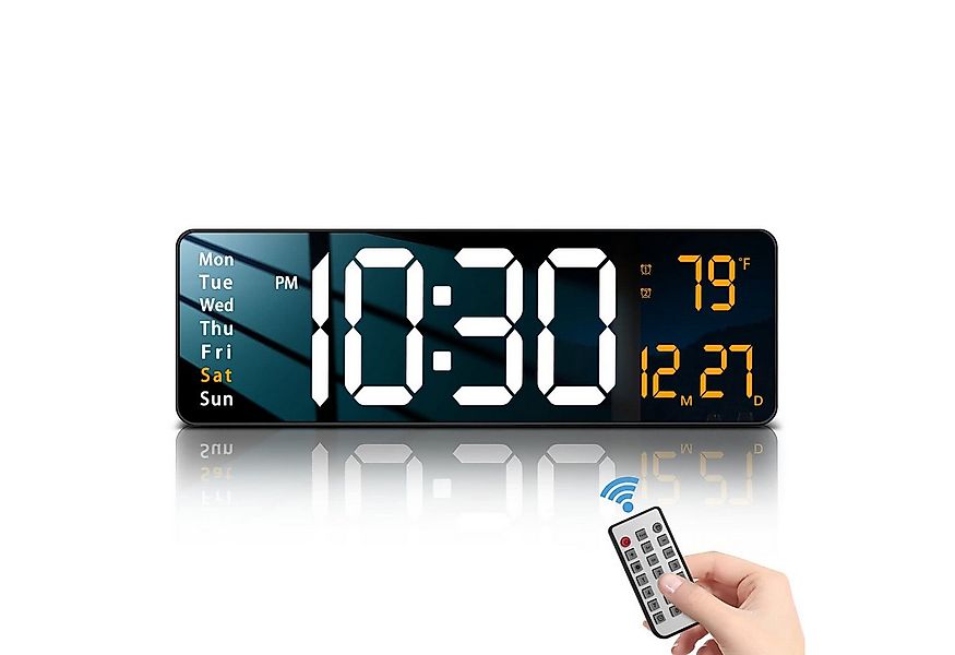 POPOLIC Wanduhr Moderne 40.6 cm große digitale Wanduhr mit Fernbedienung (L günstig online kaufen