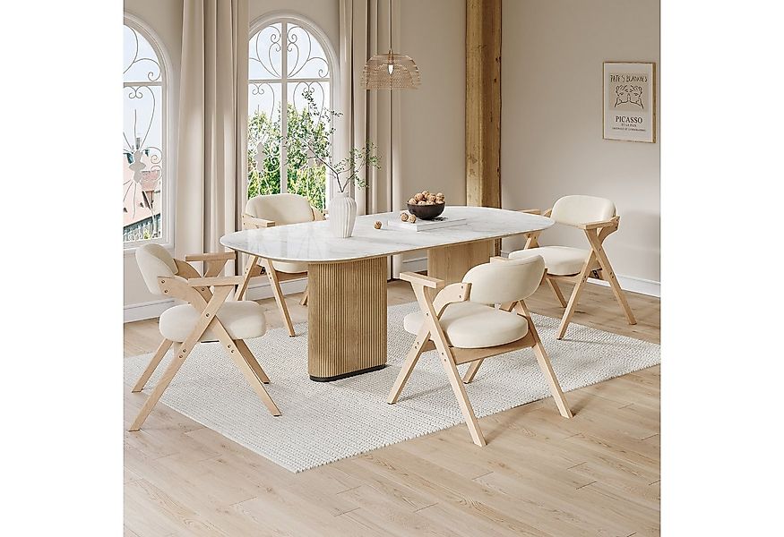 Flieks Esszimmerstuhl klappbare Polsterstühle (Gestell aus Massivholz, Set, günstig online kaufen