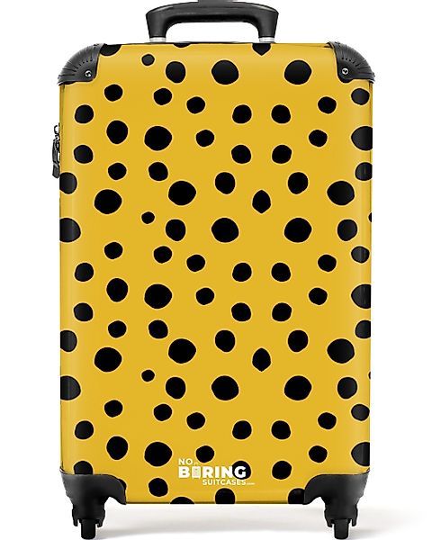 NoBoringSuitcases.com© Hartschalen-Trolley Schwarze Punkte auf gelbem günstig online kaufen