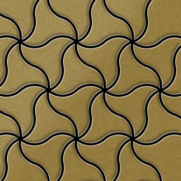 ALLOY Mosaik Fliese Massiv Metall Titan Gebürstet Gold 1,6mm Stark Ninja-ti günstig online kaufen