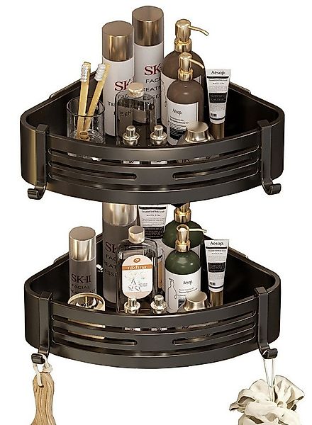 Refined Living Duschregal 2-Stück Eckregal ohne Bohren aus rostfreiem Alumi günstig online kaufen