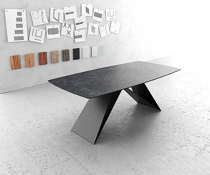 DELIFE Esstisch Edge, Bootsform Keramik Laminam® günstig online kaufen