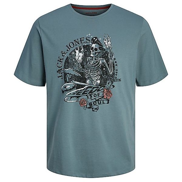 Jack & Jones Rundhalsshirt Große Größen Herren T-Shirt dunkelmint Skullprin günstig online kaufen