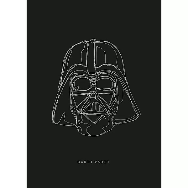 KOMAR Wandbild - Star Wars Lines Dark Side Vader - Größe: 50 x 70 cm mehrfa günstig online kaufen