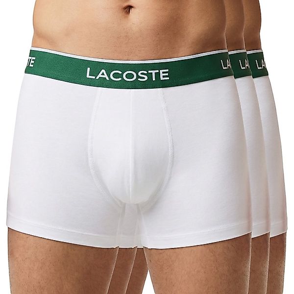 Lacoste 3-er Set Trunks weiß mit grünem Bund günstig online kaufen