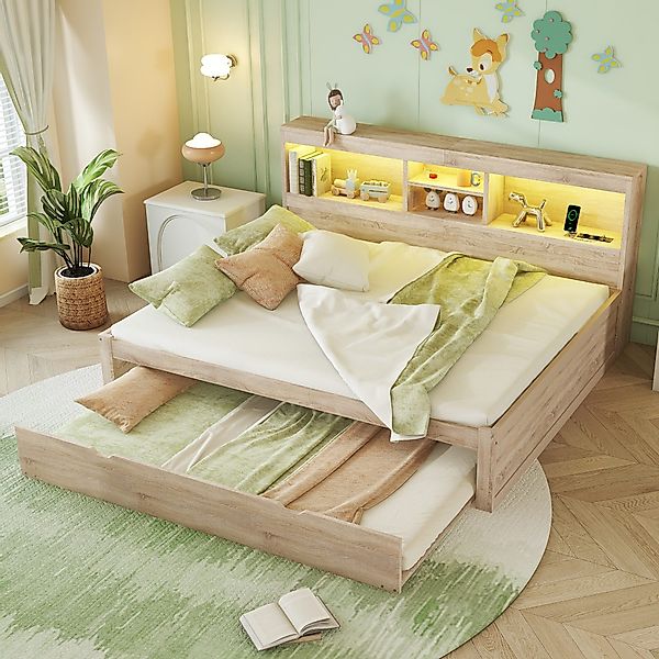 HAUSS SPOLE Schlafsofa 140x200 mit Beleuchtung, günstig online kaufen