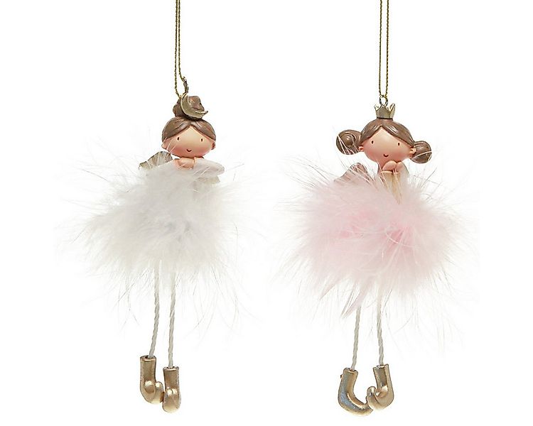 Kaemingk Christbaumschmuck Dekofigur Engel Prinzessin Baumschmuck Weiß Rosa günstig online kaufen