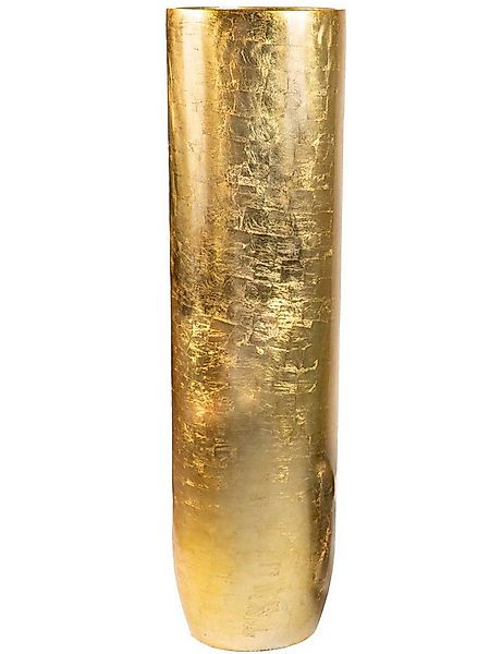 VIVANNO Bodenvase Fiberglas SOLERIO Rund - Blattgold Blattoptik Hochglanz ( günstig online kaufen