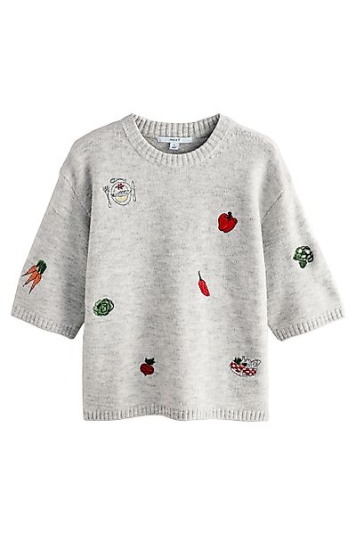 Next Rundhalspullover Kurzarm-T-Shirt aus Strick mit günstig online kaufen