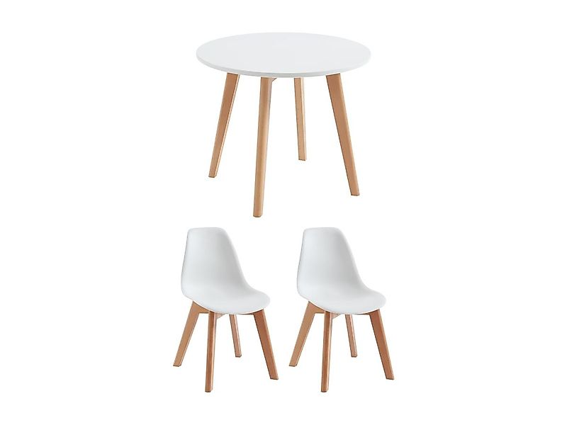 Set aus Kindertisch LOULOUNE + 2 Stühlen LILINOU - Weiß günstig online kaufen