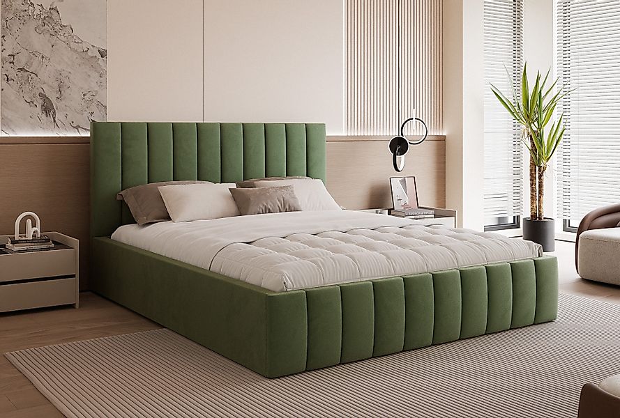 Goldstoff Polsterbett Elegantes Bett mit hohem günstig online kaufen