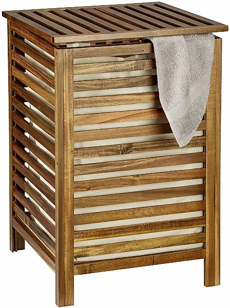 WENKO Wäschetruhe "Fondi" Wäschetruhe mit herausnehmbarem Wäschesack, Akazi günstig online kaufen