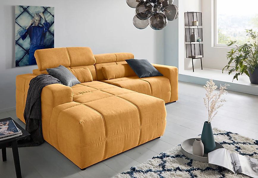 DOMO collection Ecksofa "Brandon, inkl. Kopfteilverstellung, B/T/H: 214/100 günstig online kaufen