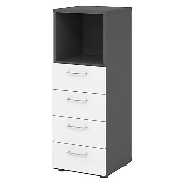 bümö Aktenschrank smart Schubladen Kombi - 4 Schübe Dekor: Graphit/Weiß günstig online kaufen