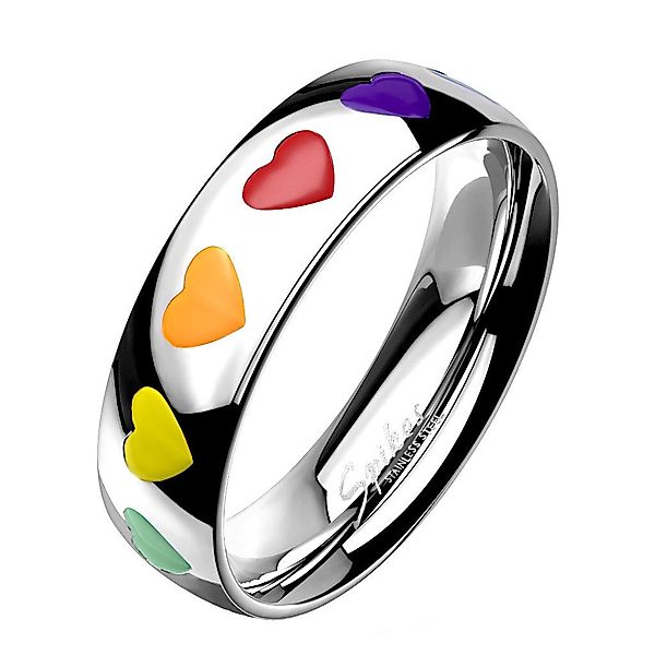 Taffstyle Fingerring Ring Edelstahl bunte Kristall günstig online kaufen