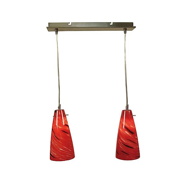 Näve Leuchten Pendelleuchte rot Glas Metall B/H/T: ca. 39x100x8 cm null 2 B günstig online kaufen