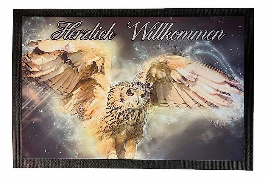 Ladreas Fußmatte Schmutzfangmatte rutschfest Eule F024, 60x40 cm günstig online kaufen