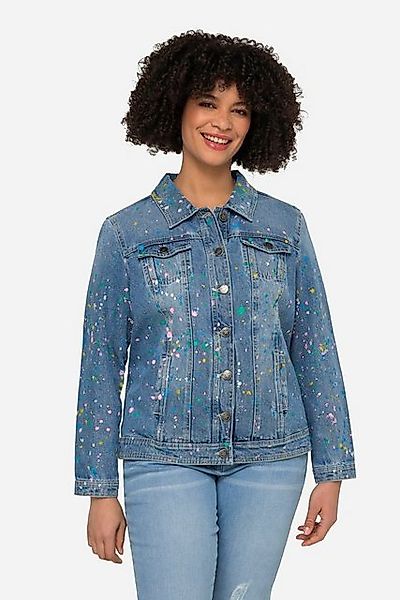 Angel of Style Kurzjacke Jeansjacke Classic Fit Farbspritzer-Muster Langarm günstig online kaufen