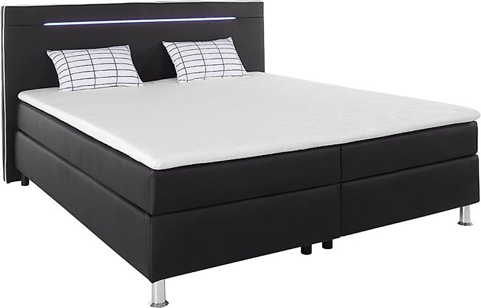 COLLECTION AB Boxspringbett »London, inklusive Topper und Kissen, mit LED-B günstig online kaufen