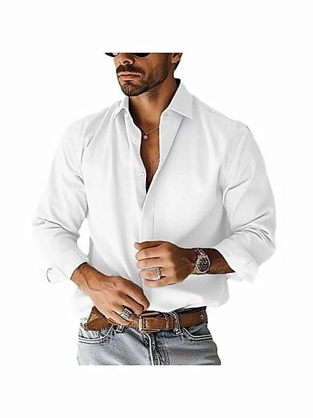 KIKI Langarmhemd Herren Hemd Regular Fit Freizeithemd Button Down Hemd günstig online kaufen