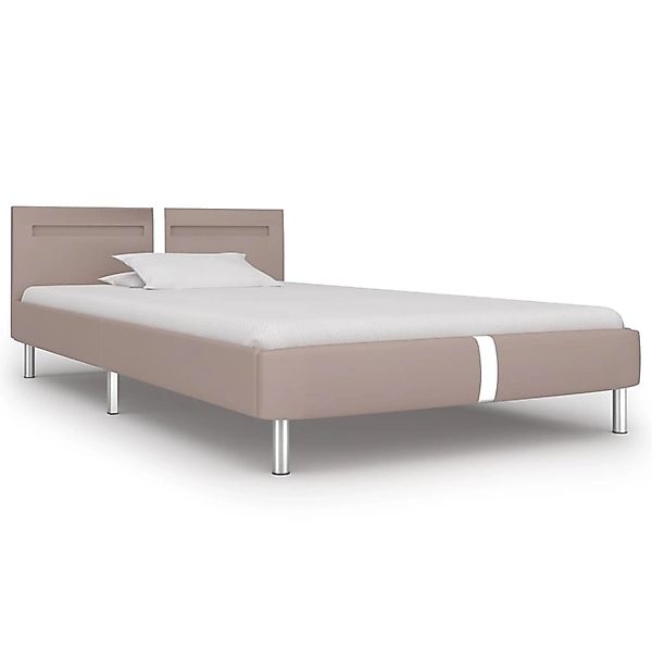 vidaXL Bettgestell mit LED Cappuccino-Braun Kunstleder 90x200 cm615691 günstig online kaufen
