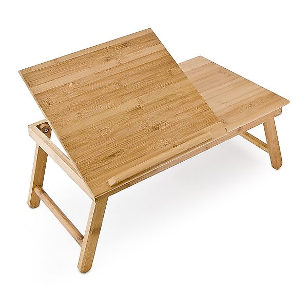 relaxdays Tabletttisch Bambus Betttablett mit Leseklappe günstig online kaufen