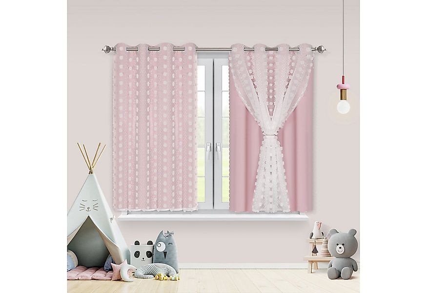 BTTO V&G Schiebegardine Kinderzimmer Vorhänge mit Ösen Baby Gardinen Doppel günstig online kaufen