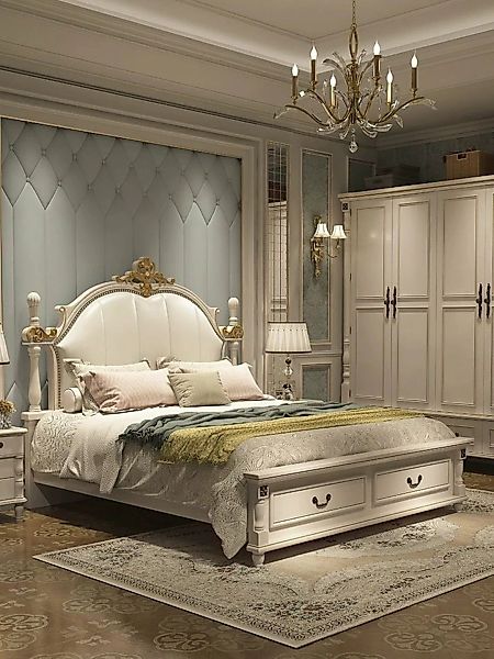 JVmoebel Bett, Luxus Bett Polster Design Doppel Hotel Betten Königliches Ba günstig online kaufen