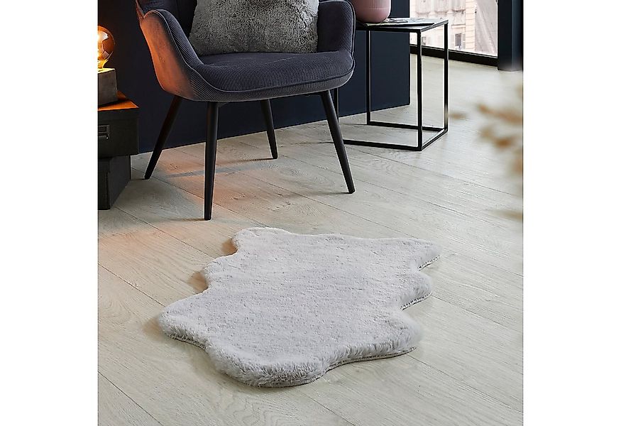 my home Fellteppich Lugano, fellförmig, Höhe: 30 mm, Kunstfell, Uni Farben, günstig online kaufen